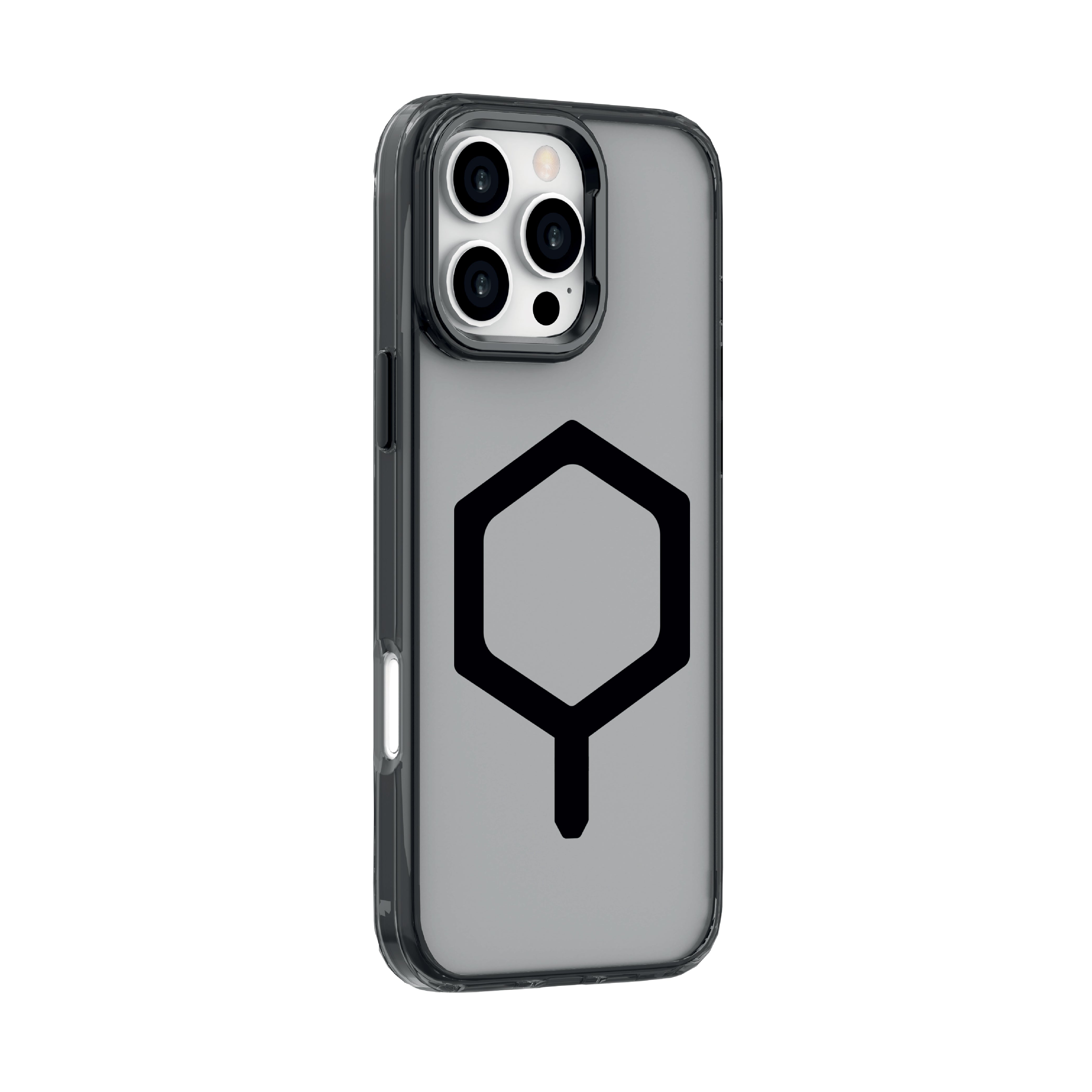 كڤر حماية بتصميم سداسي من ليزل لهاتف iPhone 16 Pro Max دخاني|أسود كڤر حماية بتصميم سداسي من ليزل لهاتف iPhone 16 Pro Max دخاني|أسود
